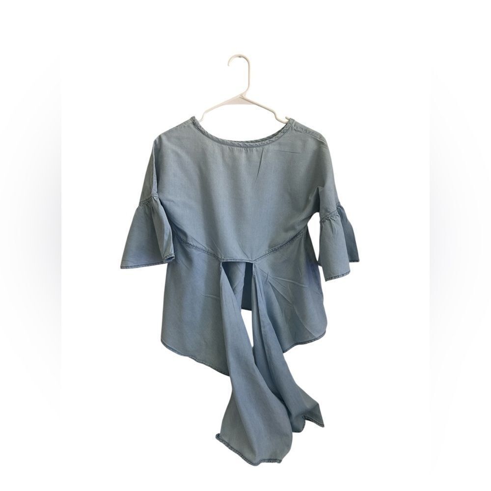Express Light Blue Women's Blouse - Picture 2 of 4